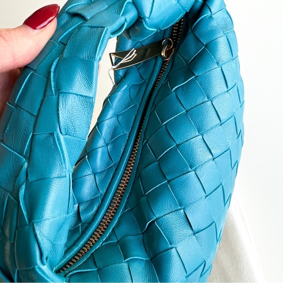 Bottega Veneta Mini Jodie Knotted Intrecciato Leather Shoulder Bag in Blue - Picture 13 of 17